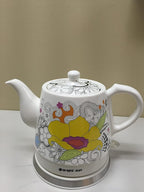 FixtureDisplays® Teapot, Ceramic, Teamaker, Large Yellow Flower 12039NEW-NPF