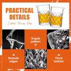Dandat Cocktail Mixing Glass Crystal Stirring Glass Thick Bottom Seamless Cocktail Pitcher for Home Bartender Bar Whiskey Martini Drink Shaker Accessories(4 Pcs,24 oz)