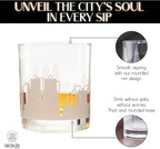 Greenline Goods Skyline Etched Philadelphia Whiskey Glasses Gift (Set of 2) | Old Fashioned Tumbler – For Philadelphia Lovers - City Accessories and Souvenirs - Philadelphia Glassware Decor