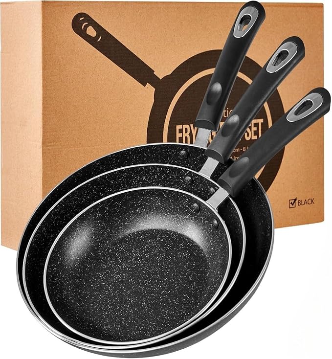 Nonstick Frying Pan Set-3-Pieces Skillet Set Induction Compatible,8 Inch,9.5 Inch and 11 Inch
