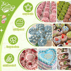 FANTEXY Dessert Decorating Syringe Set, Icing Piping Kit Stainless Steels Cake Decorating Tools 6 Piping Icing Nozzles Cupcake Decorating Kit