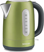 Sencor SWK1770GG 1.7L Stainless Steel Electric Kettle with Lid Safety Lock, Light Green