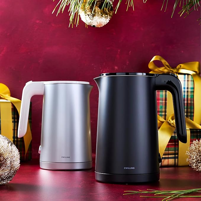 ZWILLING Enfinigy Cool Touch 1-Liter Electric Kettle, Cordless Tea Kettle & Hot Water - Silver