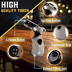 Whiskey Smoker Kit | Cocktail Smoker Kit with Torch, Scorch Shield, Lid, 6 Wood Chips & Gift Box for Smoked Old Fashioned| Bourbon Smoker