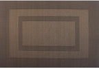 PIGCHCY Durable Plastic Placemats - Heat Resistant, Washable Woven Table Mats - Set of 4 (Coffee Brown)