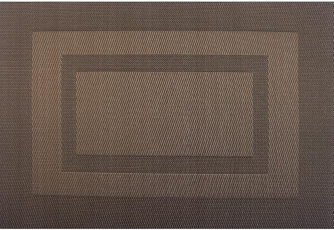 PIGCHCY Placemats Set of 6,Washable Woven Vinyl Kitchen Table Mats Non Slip Durable Placemats Heat Resistant Placemats for Dining Table(Coffee Brown)
