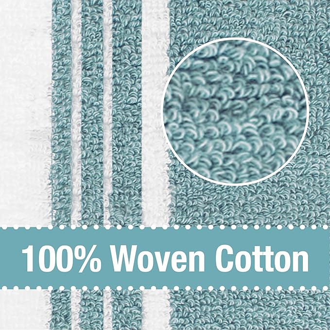 All-Clad Dual-Purpose Kitchen Towels: Highly Absorbent, Super Soft Long Lasting - 100% Cotton, 17"x30" Dish Towels for Cleaning & Drying Dishes, Pans, Glassware, or Countertops, (3-Pack), Rainfall
