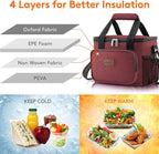 Lifewit Medium Lunch Bag Insulated Lunch Box Soft Cooler Cooling Tote for Adult Men Women, Burgundy 12-Can (9L)