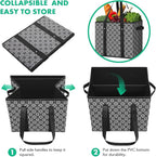 WISELIFE Reusable Grocery Bags [4 Pack],Large Grocery Tote Bag Water Resistant Shopping Bags Foldable Grocery Bag for Clothes,Shoes and Picnic,Black