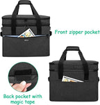 Yarwo Slow Cooker Bag Compatible with Crock-Pot/Hamilton Beach 8-10 Quart, Double Layers Slow Cooker Travel Carrier Case for Kitchen Appliance and Accessories, Black (Bag Only)