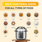 HealSmart 12-in-1 Multi Electric Pressure Cooker, Non-Stick 6QT Stainless Steel Pressure Cooker for Yogurt Maker, Slow Cooker, Cake, Multigrain, Dishwasher Safe