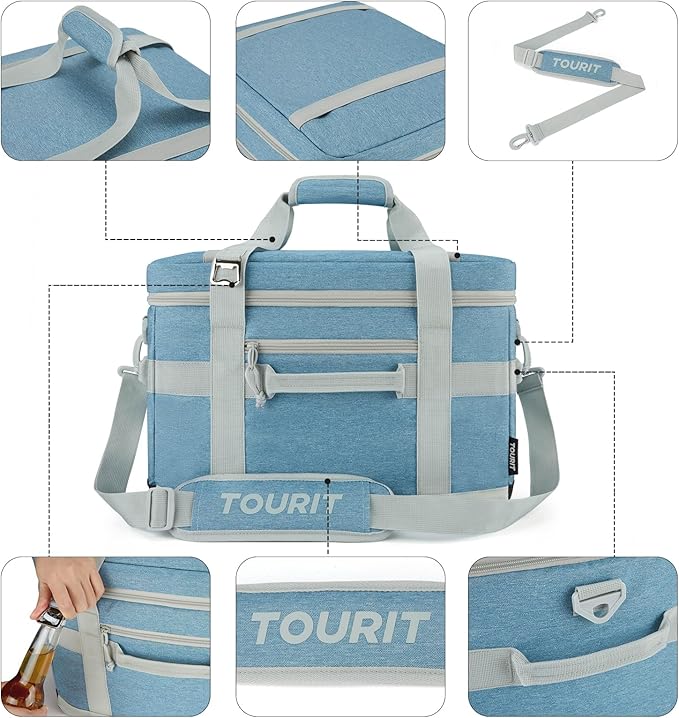 TOURIT Cooler Bag 48/60 Cans Insulated Soft Cooler Large Collapsible Cooler Bag 32/40L Lunch Coolers for Picnic, Beach, Work, Trip