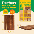 Riveira Acacia Wood Cutting Board - Gourmet Grandeur: 18 x 12 Wooden Board for Kitchen - Natural Decorative Chopping Board With Innovative Juice Grooves