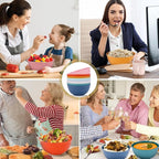 Microwave Safe Bowls 60 Oz, Deep Large Plastic Cereal Soup Bowls Set of 8, Unbreakable Reusable Wheat Straw Dinnerware Sets Dishwasher Safe BPA-Free for Kitchen Salad Ramen, Multicolor