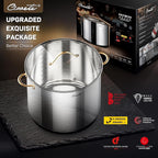 Stock Pot 20 Quart, 3 Ply Stainless Steel Stock Pot with Lid, 20 Quart Soup Pot with Copper Handle, Healthy Stockpots, Induction, Oven, Gas and Dishwasher Safe