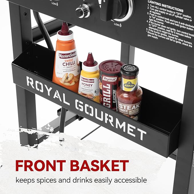 Royal Gourmet GB2000N 2 Burner Propane Gas Griddle, 23 Inch Flat Top Grill with 450 Sq. In. Cooking Area for Backyard and Tailgating, Black