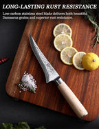 Fillet Knife for Fish and Meat, SGS Certified Ultra and Long-lasting Sharp, VG-10 Core 67Layers Damascus Stainless Steel Fishing Filet Knife, Premium Forged for Filleting and Cleaning