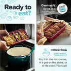 Souper Cubes 1 Cup Silicone Freezer Tray with Lids, Perfect for Storing Broth, Leftovers, Rice, Sauce and More, Silicone Soup Freezer Molds for Meal Prepping - Cranberry - 2-Pack