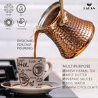 Hakan Turkish Coffee Pot | Stove Top Water Boiler, Coffee Maker, Butter, Chocolate & Milk Warmer | Even and Quick Heat with Handcrafted Copper Material | Coffee Gifts Idea, 16 Oz (475 cc)