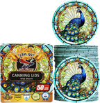 Supa Ant Thickest Canning Lids Wide Mouth (50 Pcs.) Food Grade Tin Can Lids for Canned Food - Buckle Proof & Rust Proof Lid for Canning Kit for Wide Mouth Mason Jars (Painted Glass) Canning Supplies