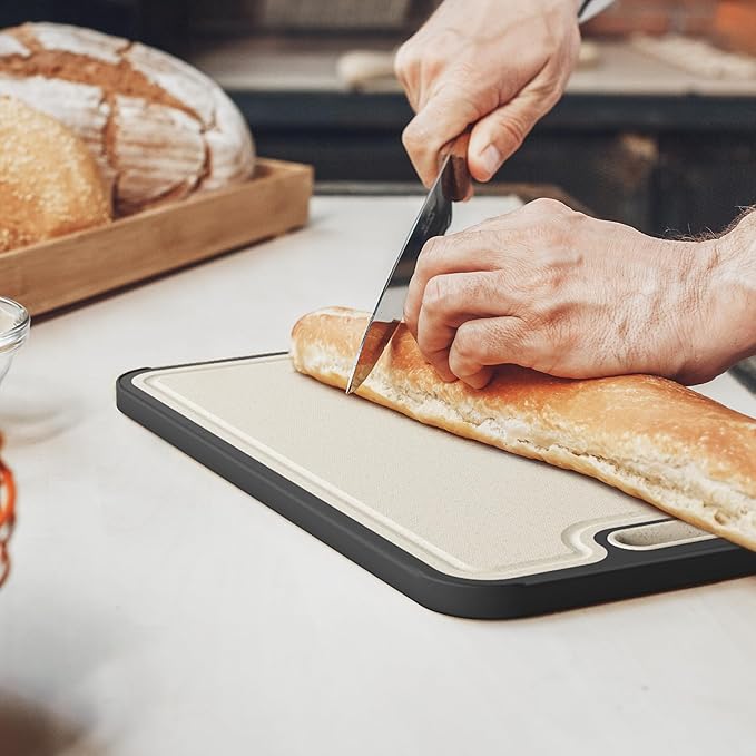 Stainless Steel Cutting Board, Double Sided Steel Cutting Boards for Kitchen, Stainless Steel/Wheat Straw Food-Grade Large Board for Meat, Non Toxic Cutting Board 15”×10“