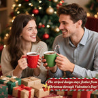 Christmas Candy Cane Glass Stir Sticks - 7.1" Cute Swizzle Stick for Coffee & Cocktails - Festive Red, Green& White Striped Design - Holiday Party Drink Mixers Essentials (5-Pack)