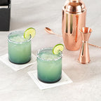 Restaurantware-Vetri 10 Ounce Old Fashioned Glasses, 24 Dishwashable Whiskey Glasses - No-Lead, Durable, Blue Glass Tumblers For Scotch, For Drinking Liquor, Cocktail, Bourbon, Cognac, And More
