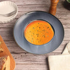 Pasta Plates with Rim 14 oz, Soup Bowl Pasta Bowl Set of 2, Shallow Bowl Plate, Ceramic Wide Rimmed Soup Bowl, Best choice for high-end restaurants, hotels, and foodies,11 Inch Blue