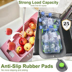 ROTTOGOON 7Qt Collapsible Colander Strainer, Expandable Over the Sink Colander, Adjustable Silicone Kitchen Sink Strainer, Foldable Large Colanders Basket to Wash Vegetable, Fruit, 15" to 19.8", Green