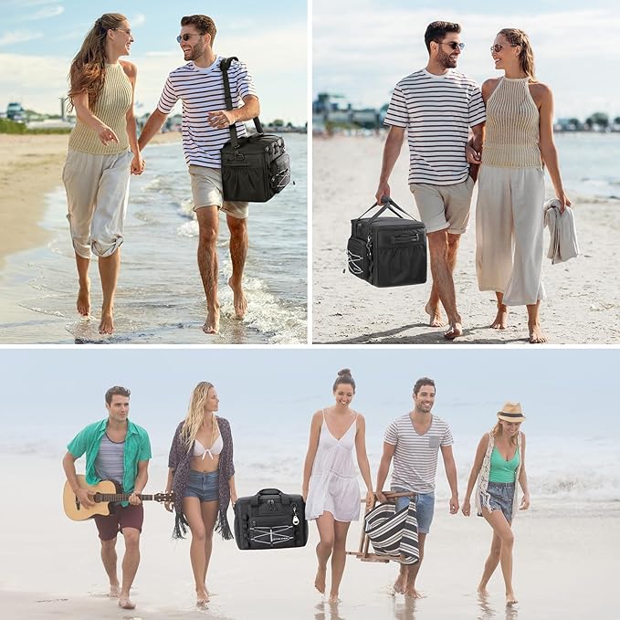 Maelstrom Soft Sided Cooler Bag, 30/40 Can Collapsible Insulated Ice Chest, Large Leakproof Camping & Travel Cooler for Kayaking & Beach