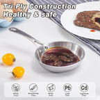 Mini Sauce Pan Butter Warmer Pot with Handle 18/10 Stainless Steel Small Pot for Melting Butter Heating Sauce Gravy & Oil (0.12Quart) - Silver