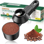 CAPMESSO Coffee Scoop & Funnel for Reusable K Cup Refillable Coffee Pods: 2 Tablespoon Coffee Measuring Scoop - Easy Slide Scoop for Ground Coffee, Protein Powder, Tea without Spilling (1 Pack)