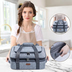 BAGSPRITE Expandable Insulated Casserole Carrier for Hot or Cold Food, Casserole Dish Carrying Case,Thermal Lasanga Lugger Tote for Pockluck, Parties, Picnic, Fits 9" x 13" Baking Dish,