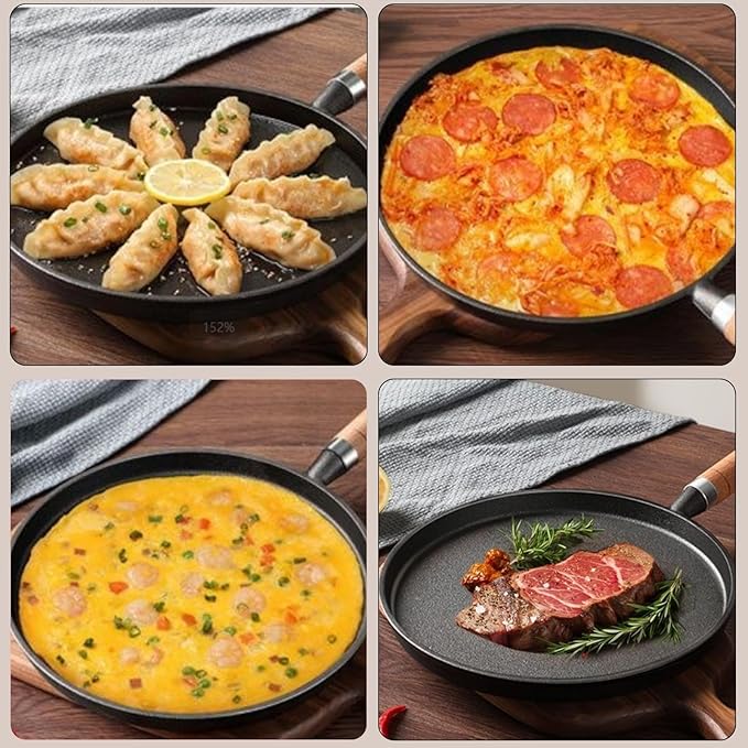 Cast Iron Skillet, 20cm Non Stick Frying Pan, Cast Iron Cookware for Restaurant Hotel Household Kitchen Use Dishwasher Safe, Oven Safe (20cm/7.87in)