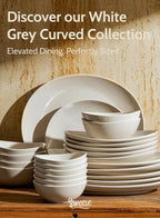 Sweese Porcelain Bowl Set - Serving, Prep, Salad, Dishwasher Microwave Safe, 10/18/28/42 oz, White Grey
