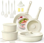 Ganiza 27pcs Nonstick Cookware Set, Pots and Pans Set Non Stick Detachable Handle, Non Toxic Cookware Sets Induction, Pots and Pans with Removable Handles, RV Cooking Set, Oven/Dishwasher Safe