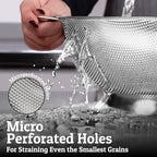 PriorityChef Premium Stainless Steel Colander for Kitchen, Durable Rice and Pasta Strainer with Handle, Rust-Resistant & Dishwasher Safe, 3/4/5 Qt