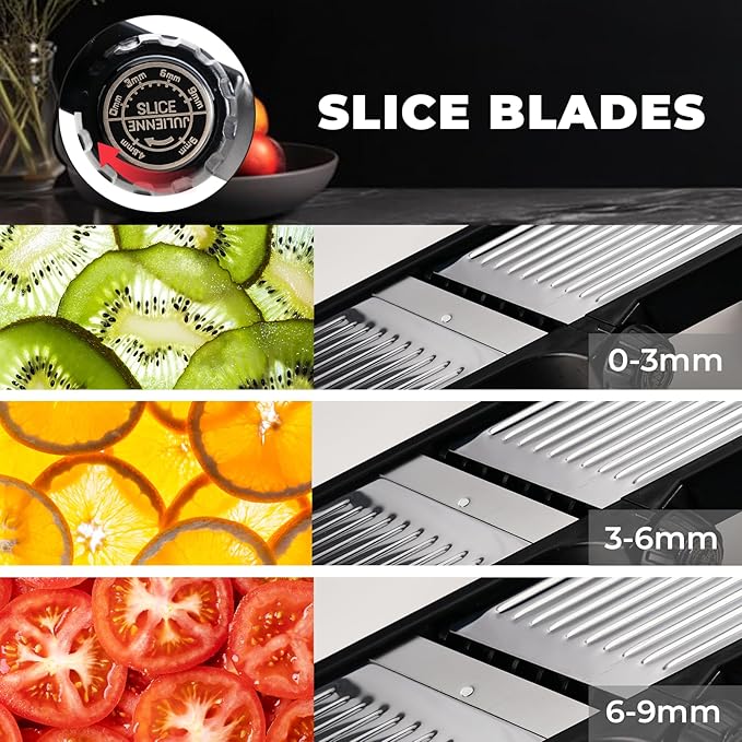 ZHANG XIAO QUAN SINCE 1628 Mandoline Food Slicer for kitchen, Adjustable Stainless Steel Mandoline Vegetable slicer Julienne, Onion Potato Chip French Fry vegetable slicer