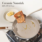 CAROTE 18Pcs Ceramic Cookware Set with Detachable Handle, Pots and Pans Set Non Stick, Non Toxic Cookware Set Removable Handles, Induction Kitchen Cookware Sets, Dishwasher/Oven Safe