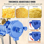 VEVOR Electric Grain Mill Grinder, 3000W Spice Grinders, Commercial Corn Mill with Funnel, Thickness Adjustable Powder Machine, Heavy Duty Feed Flour Cereal Mill Wheat Grinders, Dry Grinder