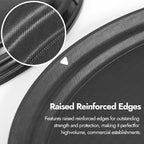 CURTA 2-Pack Restaurant Grade Non-Slip Tray, NSF, Oval 24-Inch x 29-Inch, Plastic Rubber Lined Round Serving Tray, Black