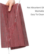 Myir JUN Placemats Set of 4, Vinyl Woven Placemats Place Mats Indoor Set of 4 Washable Table Mats Non-Slip Place mats for Dining Table (Red, Set of 4)