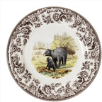 Spode Woodland Wildlife Black Bear 8" Porcelain Salad Plate - Rustic Holiday Dinnerware, Decorative Dish for Salad, Dessert & Appetizers, Dishwasher, Microwave, Freezer, Oven Safe - Made in England