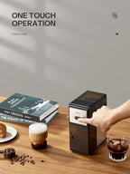 Electric Burr Coffee Grinder, Reemix Automatic Flat Burr Coffee for French Press, Drip Coffee and Espresso, Adjustable Burr Mill, Black+Silver