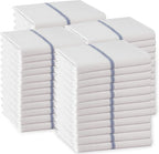 LANE LINEN Kitchen Towels Bulk Set - 100% Pure Cotton Dish Towels for Kitchen, Super Absorbent Kitchen Hand Towel, Blue Tea Towels, Soft & Durable Dish Cloths, Pack of 48 – 15”x25”, Blue Stripe