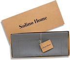 Solino Home Linen Steel Gray Table Runner 108 Inches Long - 100% Pure Linen Hemstitch 14 x 108 Inch Table Runner for Dining, Summer, Fall, Autumn - Classic Hemstitch