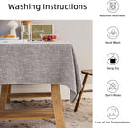 Waterproof Cotton Linen Thick Tablecloths Rectangle Dining Table Cloth, Wipe Clean & Water Resistant Table Cover for Kitchen Party and Banquets, Washable（54"x144" Length） Gray Coffee
