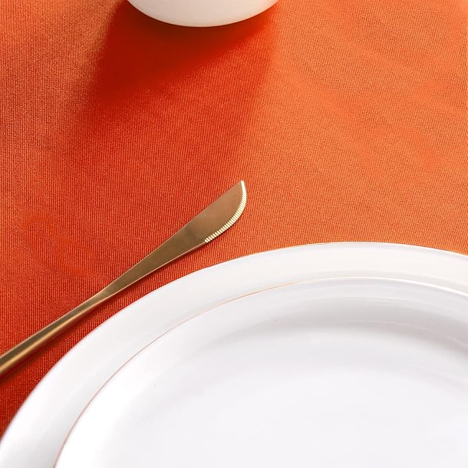 sancua Square Tablecloth - 70 x 70 Inch - Stain and Wrinkle Resistant Washable Polyester Table Cloth, Decorative Fabric Table Cover for Dining Tables, Buffet Parties and Camping, Orange