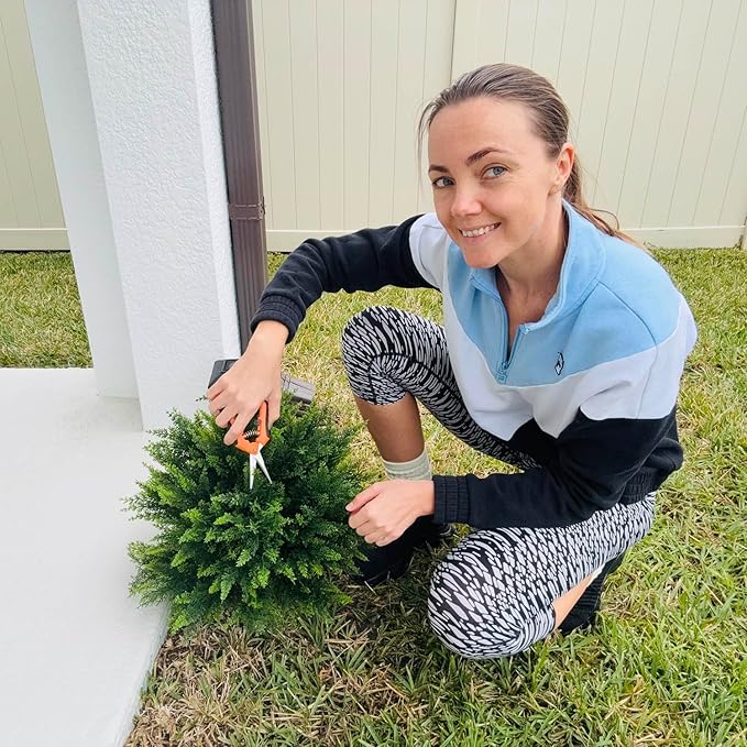 BEoffer 4 Pack Pruning Shears, 6.5 Inch Garden Scissors Gardening Hand Pruning Snips with Straight Stainless Steel Precision Blades for Gardening Flower Plant Precise Trimming and Pruning Maintenance