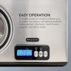 Whynter Ice Cream Maker Machine 1.6 Qt. Automatic with Built-In Compressor, LCD Digital Display & Timer, No Pre-Freezing, ICM-15LS, Stainless Steel